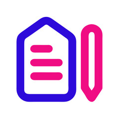 Poster - Homework Icon with Pencil and Notepad Design  