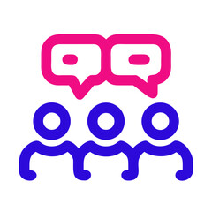 Poster - Group Discussion Icon with Chat Bubbles in Vibrant Colors  