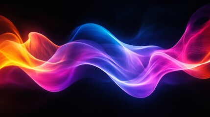 Poster - Abstract Colorful Energy Waves - Symbolizing vibrant energy, flowing motion, dynamic change, ethereal beauty, and cosmic power. A mesmerizing blend of colors creates a sense of movement and wonder