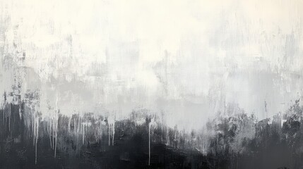 Poster - Abstract Gray and White Brushstrokes: Serene Canvas - A serene grayscale landscape, evoking feelings of calmness, tranquility, and subtle movement. The piece symbolizes peace, reflection