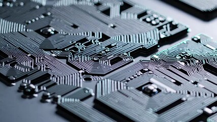 Poster - Exploring intricate circuit designs on a printed circuit board under detailed lighting conditions