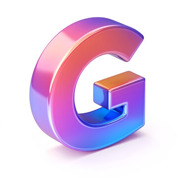 Holographic Alphabet glass  Letter G Design