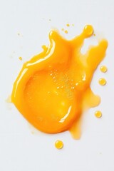 Poster - Radiant splash of vibrant yellow liquid on pristine white backdrop a captivating abstract composition of color and form