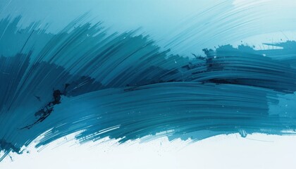 Poster - Dynamic abstract waves in turquoise digital art modern aesthetic artistic background creative perspective