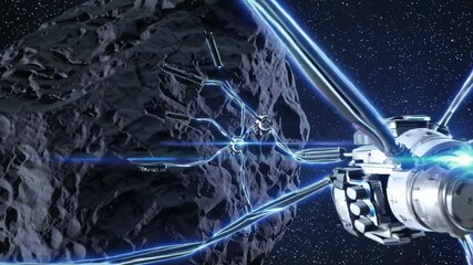 Aufkleber - Exploring an asteroid through advanced technology and robotic manipulation in deep space