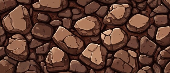 Poster - Artistic Stone Texture Seamless Pattern with Brown Tones and Detailed Surface for Backgrounds and Designs