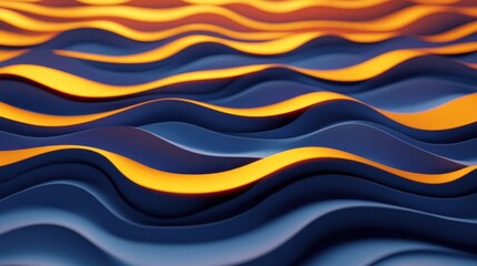 Poster - abstract depiction of wavy shapes with contrasting color combinations