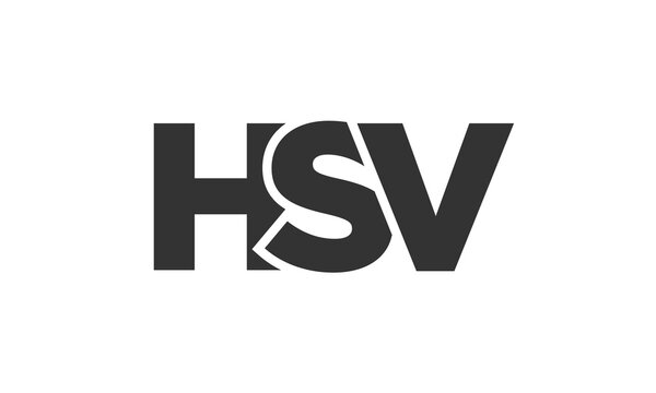 HSV logo design template with strong and modern bold text. Initial based vector logotype featuring simple and minimal typography. Trendy company identity.