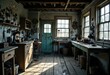 © starush - Rustic workshop interior with wooden floors and vintage tools