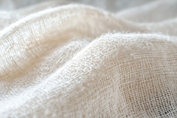 Aufkleber - Close-up of a textured, off-white fabric with a soft, fuzzy surface.