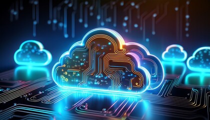 Business network concept of cloud computing technology