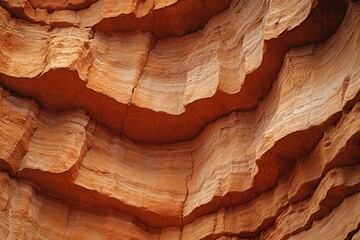 Aufkleber - Intricate layers of orange sandstone rock form a stunning, wavy texture in this geological marvel.