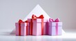 © NFTNexus - White background featuring isolated gift boxes and gifts.