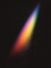 Poster - Luminous rainbow cascade against a dark backdrop creating a vibrant and ethereal atmosphere with a dreamy and artistic style