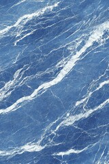Poster - Elegant blue marble texture with white veins creating a luxurious and sophisticated backdrop for design projects and artistic endeavors