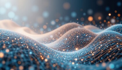 Poster - Exploring dynamic digital waves abstract visualization high-tech environment futuristic concept artistic perspective