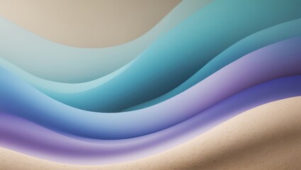 Poster - Wide banner size background featuring a gradient of light blue, beige, blue, sandy, and purple with a blurred color wave and noise texture