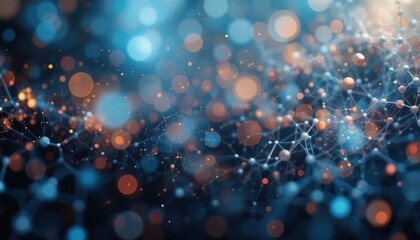 Poster - Dynamic abstract visualization of molecular connections digital realm graphic design futuristic environment close-up view conceptual art for technology insights