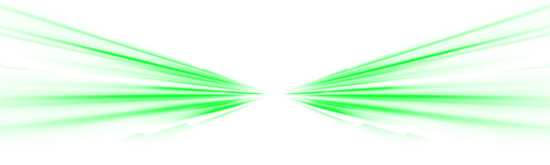 Wall Mural - neon green rays on a png vector background. futuristic abstract design with dynamic speed lines. gre