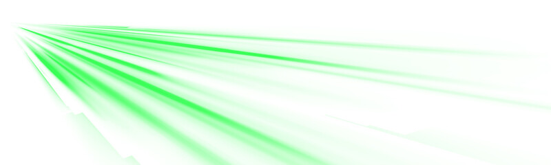 Wall Mural - neon green rays on a png vector background. futuristic abstract design with dynamic speed lines. gre