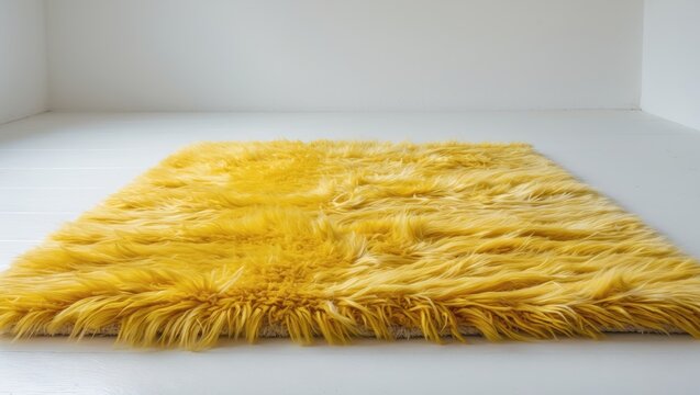Furry rug. Set apart on white backdrop