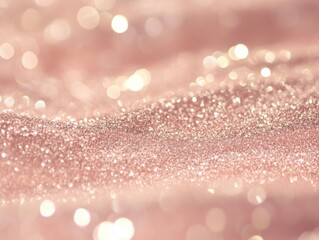 Poster - Shimmering rose gold glitter background with bokeh lights creating a luxurious and festive atmosphere perfect for elegant designs and celebrations