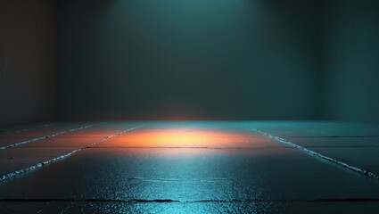 Poster - Empty studio area. Dim background. Textured abstract dark studio room. Background spotlight for showcasing products.