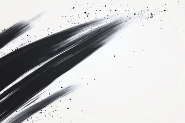 Aufkleber - Dynamic brushstrokes in monochrome abstract art create a bold and impactful visual statement on canvas