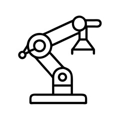 Poster - Industrial robot arm vector illustration for automation manufacturing and engineering design concept 