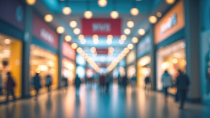 Poster - Blurred background of mall and shops