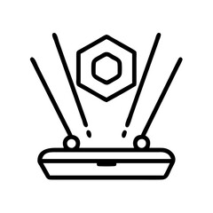 Poster - Hologram projector technology icon vector illustration for futuristic display and presentation design concept