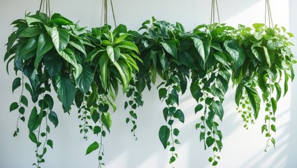 Aufkleber - Creeper plants draping over a white background