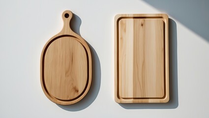 Poster - Innovative display of cutting boards against a white surface.