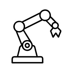 Poster - Industrial robotic arm vector illustration for automation manufacturing and engineering design concept