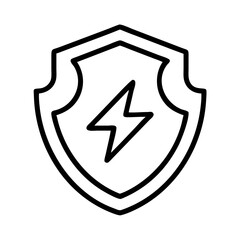 Poster - Lightning bolt shield icon vector illustration for protection security and power energy concept design