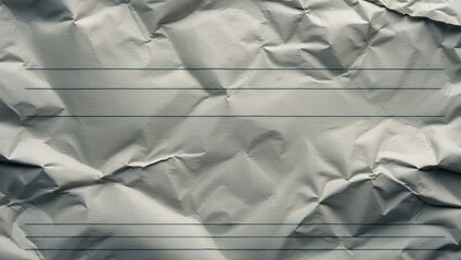 Fototapete - Background of wrinkled lined paper texture, blank notebook page