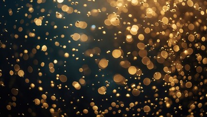 Poster - Bokeh background in gold abstract style
