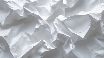 Poster - Crinkled white paper. Background for abstract design.