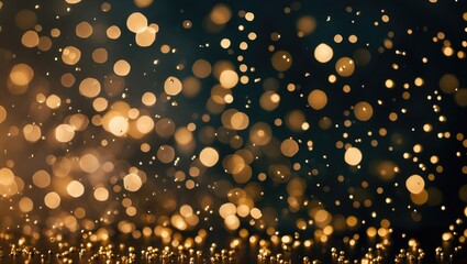 Poster - Abstract golden background with bokeh effect