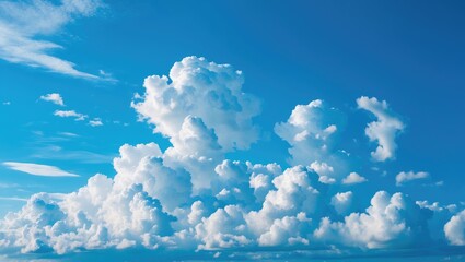 Wall Mural - cloudscape - wide-angle perspective of blue skies and white clouds