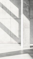 Aufkleber - Minimalist Concrete Structure with Sunlight and Shadow Play Creating a Serene and Modern Architectural Ambiance for Design and Backgrounds