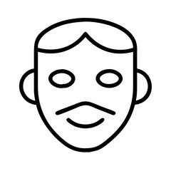 Poster - Man face outline icon vector illustration design for avatar profile or graphic design with mustache and smile