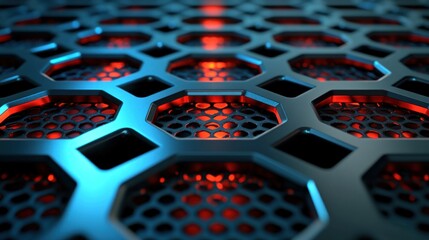 Poster - Abstract metal structure displaying vibrant colors and an interesting design