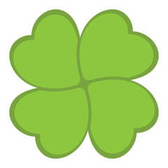 Canvas Print - four-leaf clover silhouette symbol icon shape, vector illustration of green four leaf cloverleaf, is