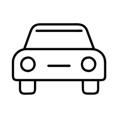 Poster - Car automobile vehicle transportation front view outline icon for design and creative projects use is here