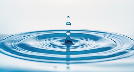 Poster - Single drop of water against a white surface