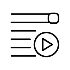 Poster - Video playlist icon with play button vector illustration for media player application interface design concept