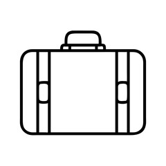 Poster - Outline travel suitcase vector icon for vacation luggage baggage and business briefcase design element 