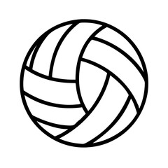 Poster - Volleyball ball vector outline illustration for sports equipment and game design resource in black and white style