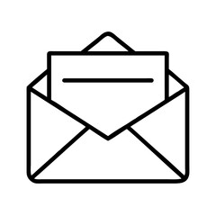Poster - Open envelope with letter vector icon for email marketing and postal service design illustration of message 